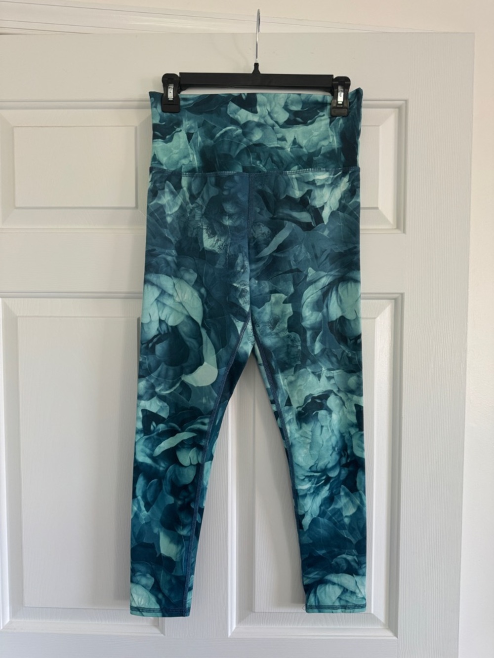 Fabletics Teal Floral Print High-Rise Leggings